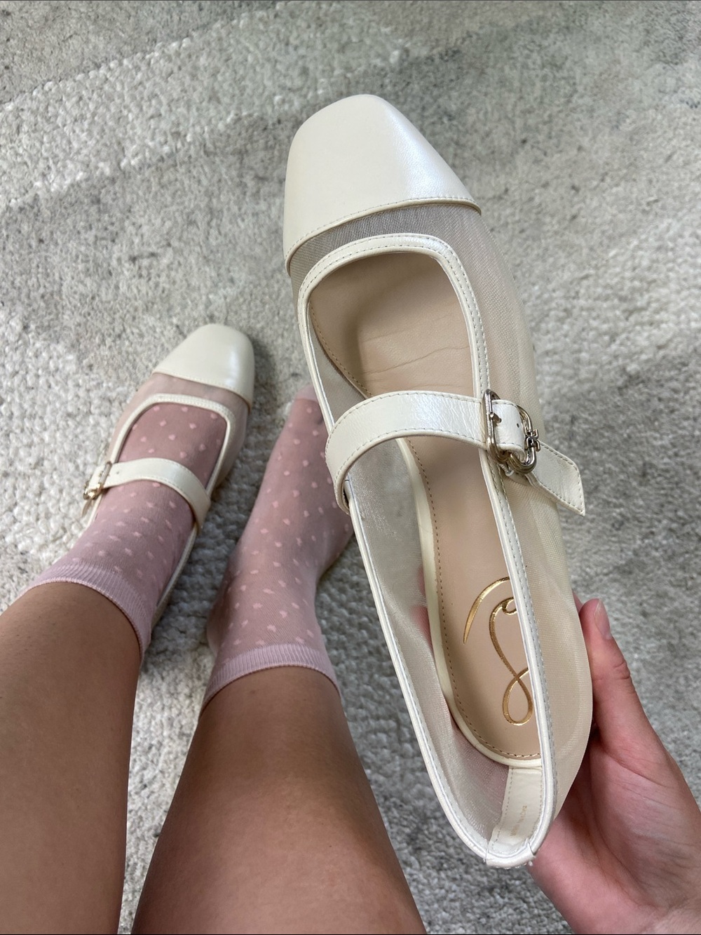 Sam Edelman Miranda Mesh Mary Jane Ballet Flats
